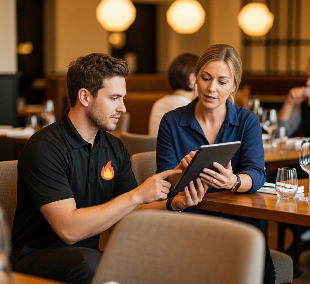 Persona de soporte técnico ayudando a un cliente